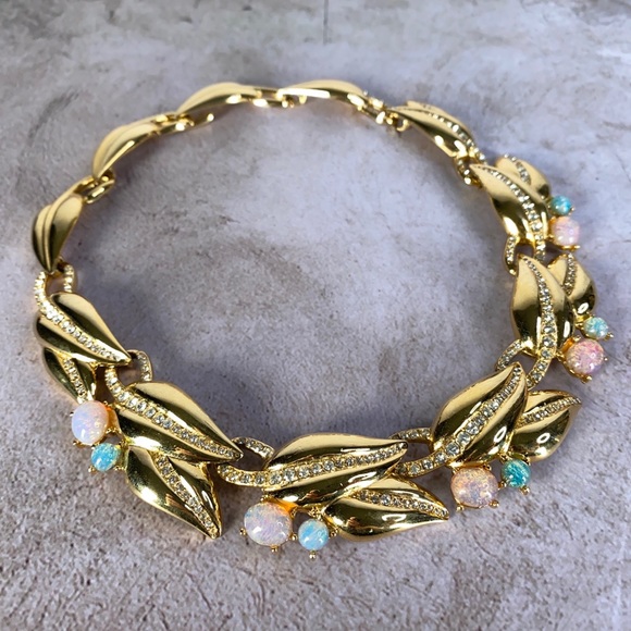 Auth Givenchy Crystal-Embellished Gold Tone Choker - Picture 7 of 10